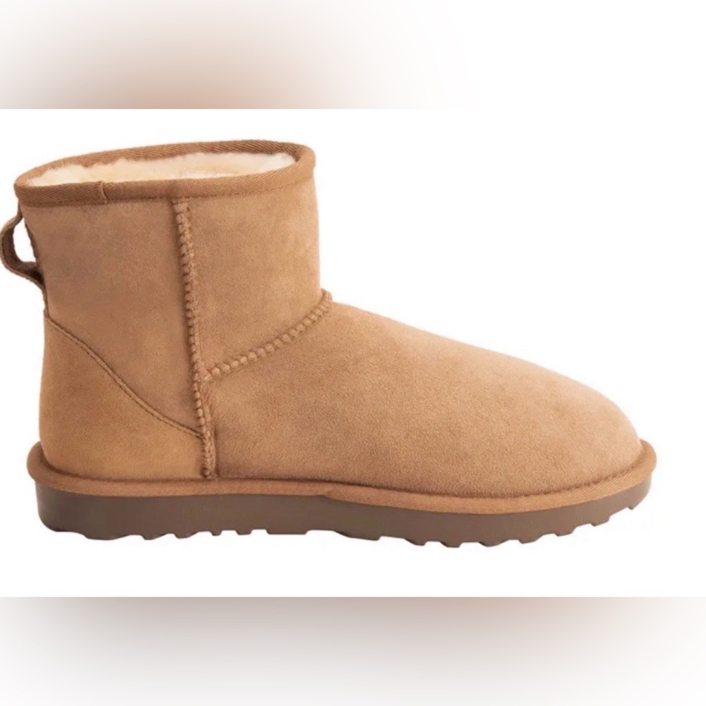 NEW Tan Suede Shearling Lined Short Boots size 11 - Picture 2 of 7